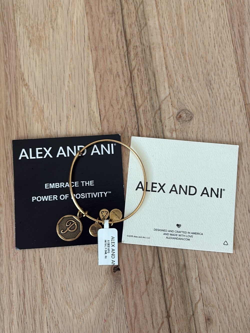 Alex and Ani Gold Tone Expandable Charm Bangle Bracelet